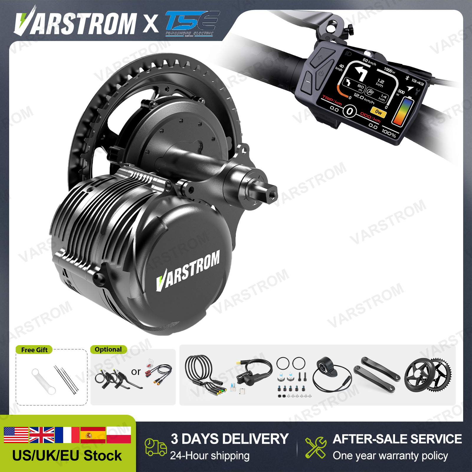 Side Hung Mid Drive Motor Kit - [USA Stock] Zestawy do konwersji rowerów