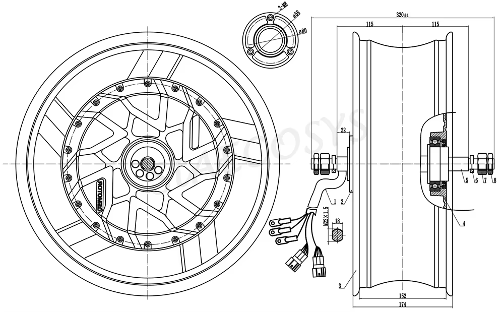QSMotor 17X6.0 cali 70H 12000W – 12000W Electric Motorcycle Hub Motor recenzja i cena