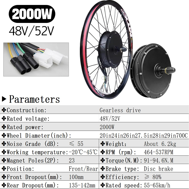 Zestaw do e-bike'a 72V 5000W z – 5000W Hub Motor Kit 72V recenzja i cena