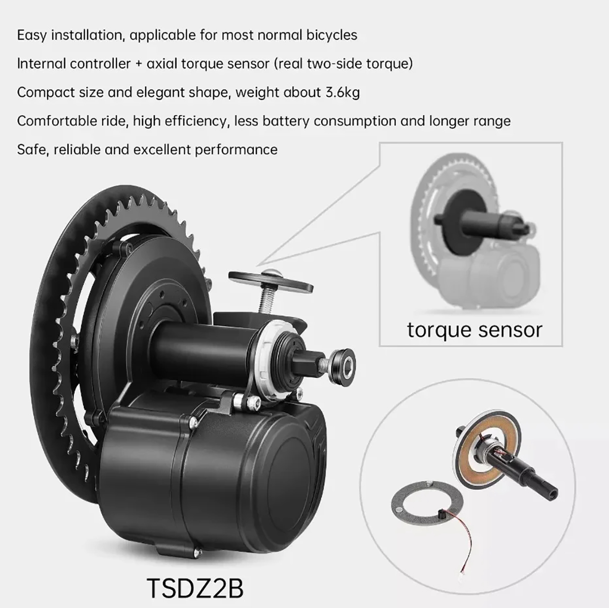 Silnik elektryczny TONGSHENG T – Torque Sensor Mid Drive Motor Kit recenzja i cena